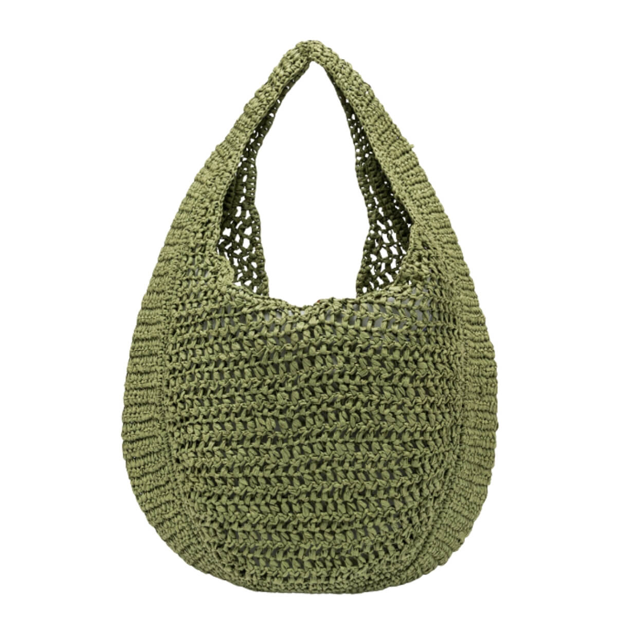 GIANNI CHIARINI BORSA HOBO PAGLIA CROCHET NEFELI BS11954 VERDE TAIGA