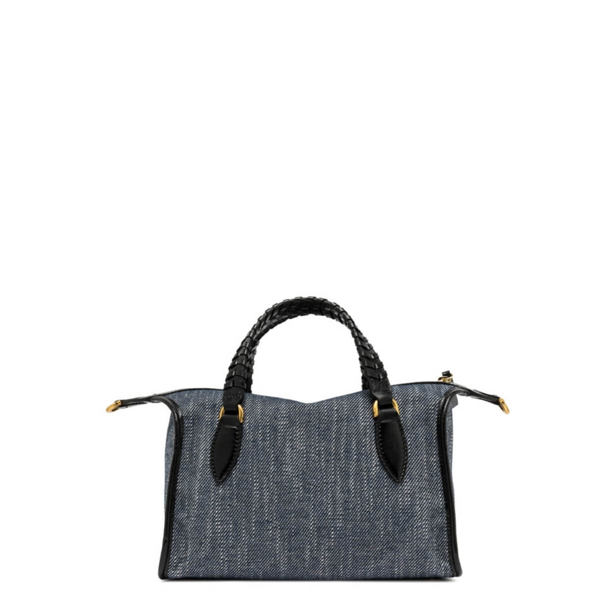 Borsa a bauletto di Gianni Chiarini Roxy colore jeans con rifiniture in pelle