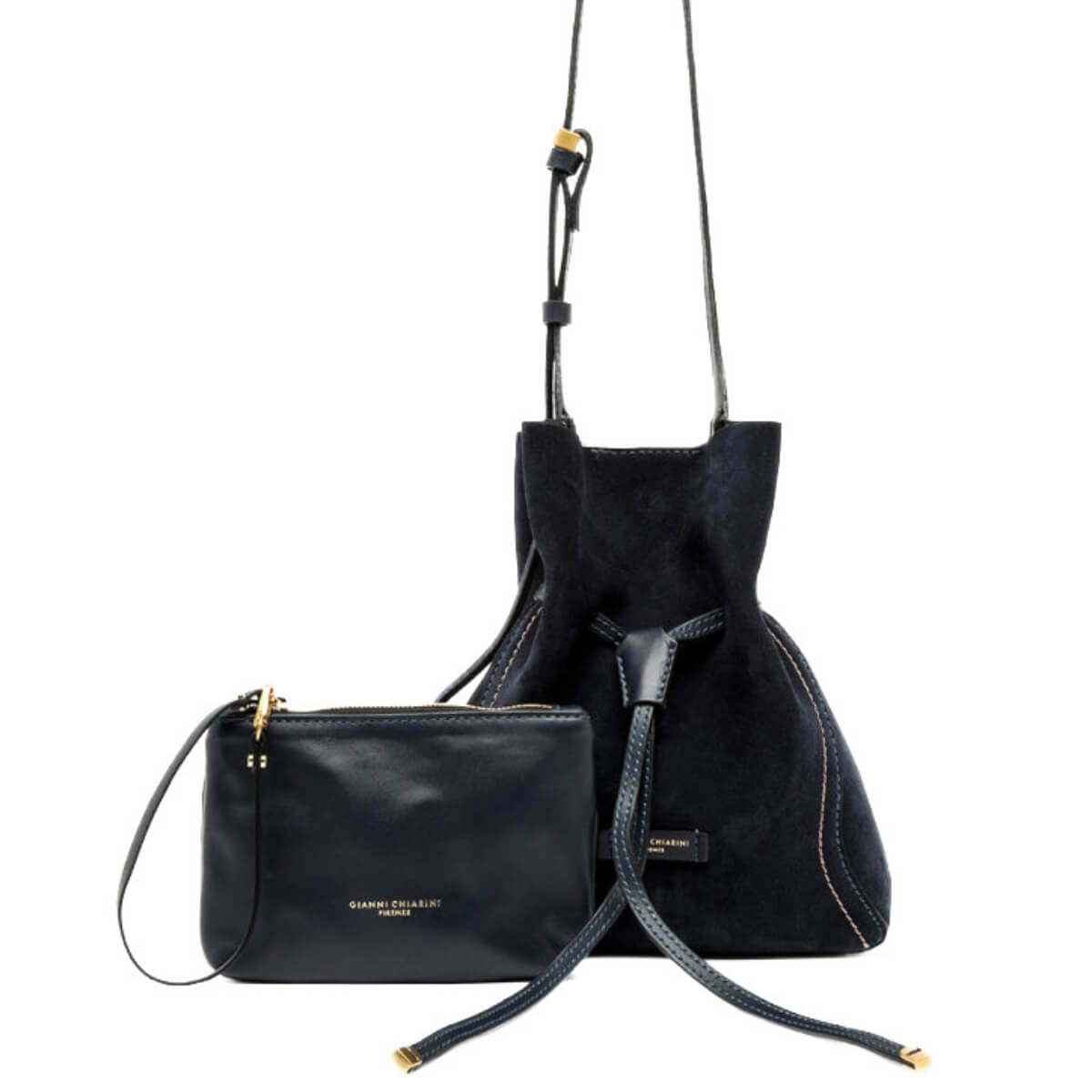 GIANNI CHIARINI SECCHIELLO CAMOSCIO SIENNA 11786 BLU