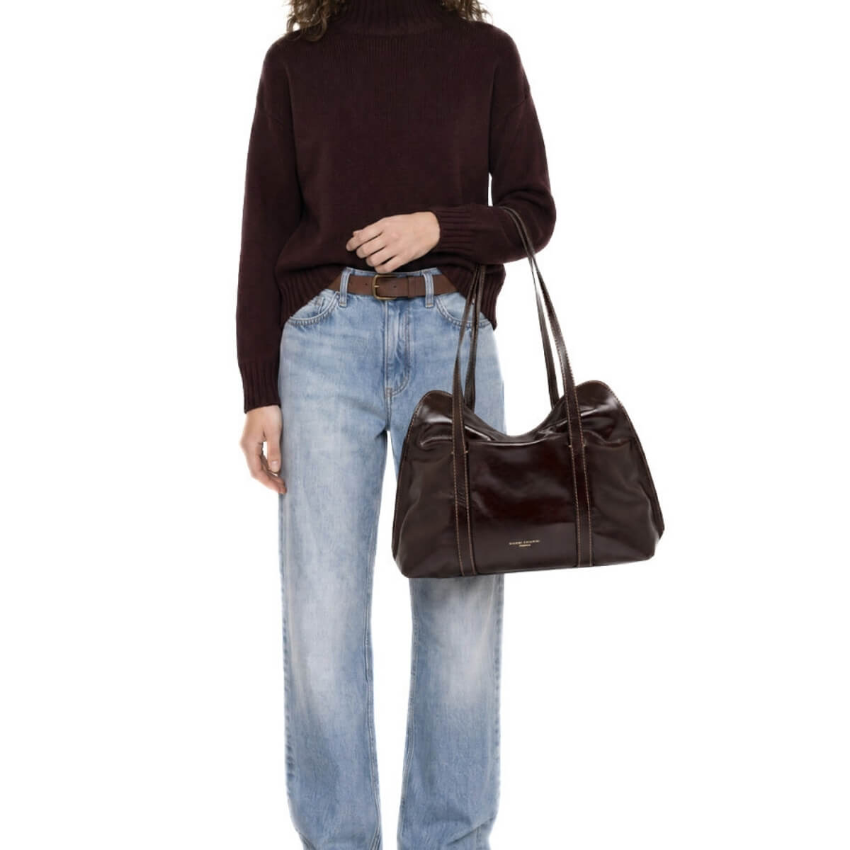 GIANNI CHIARINI SHOPPER MARGHE 11981 ESPRESSO