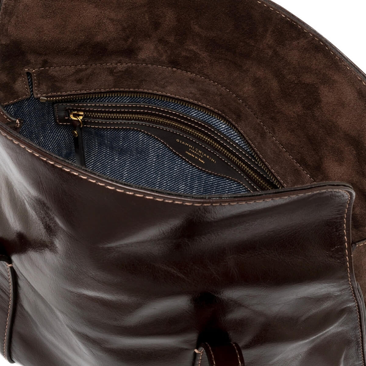 GIANNI CHIARINI SHOPPER MARGHE 11981 ESPRESSO