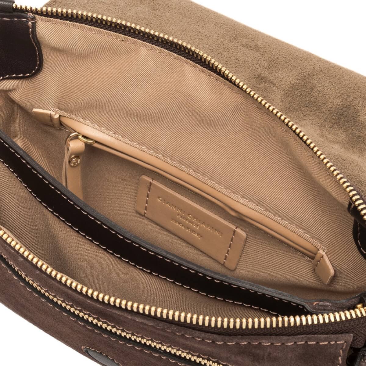 GIANNI CHIARINI TRACOLLA CAMOSCIO THREE 12294 MOKA