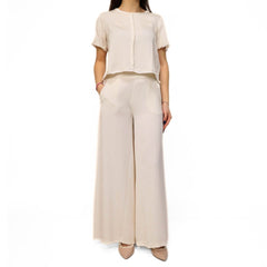 Pantalone donna Goa Goa modello Zahara colore panna
