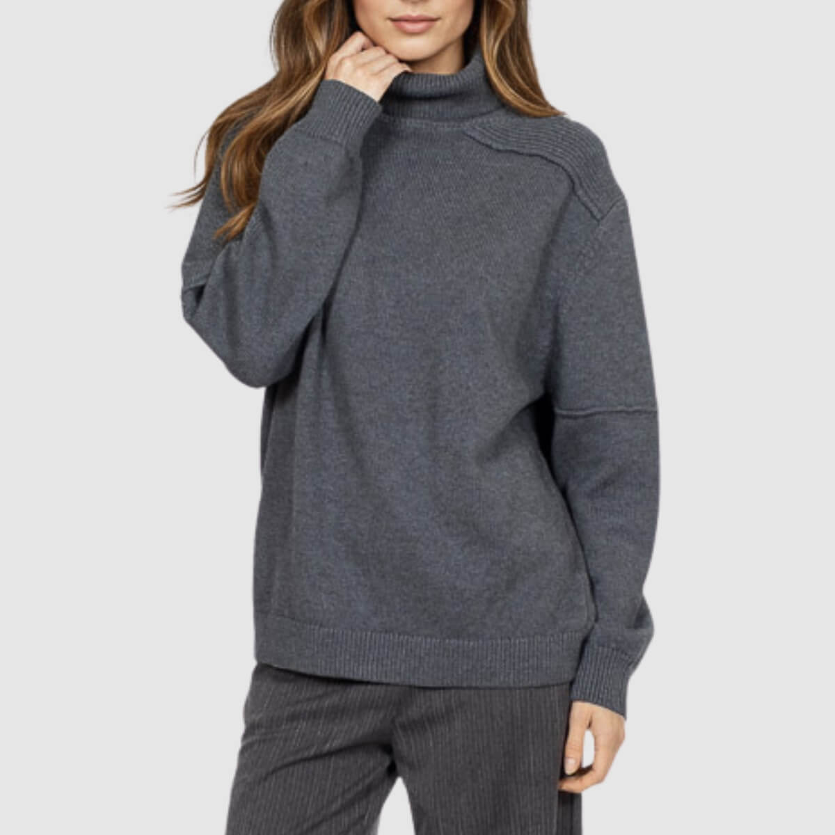 GOA GOA MAGLIONE COLLO ALTO CIELINA GRIGIO
