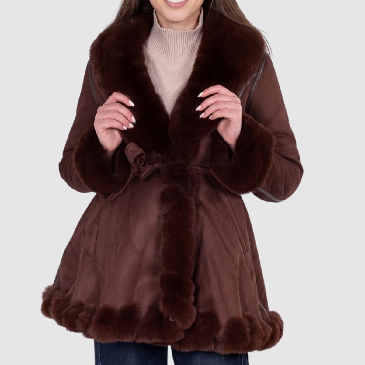 GOA GOA CAPPOTTO PELLICCIA VERAYA MARRONE