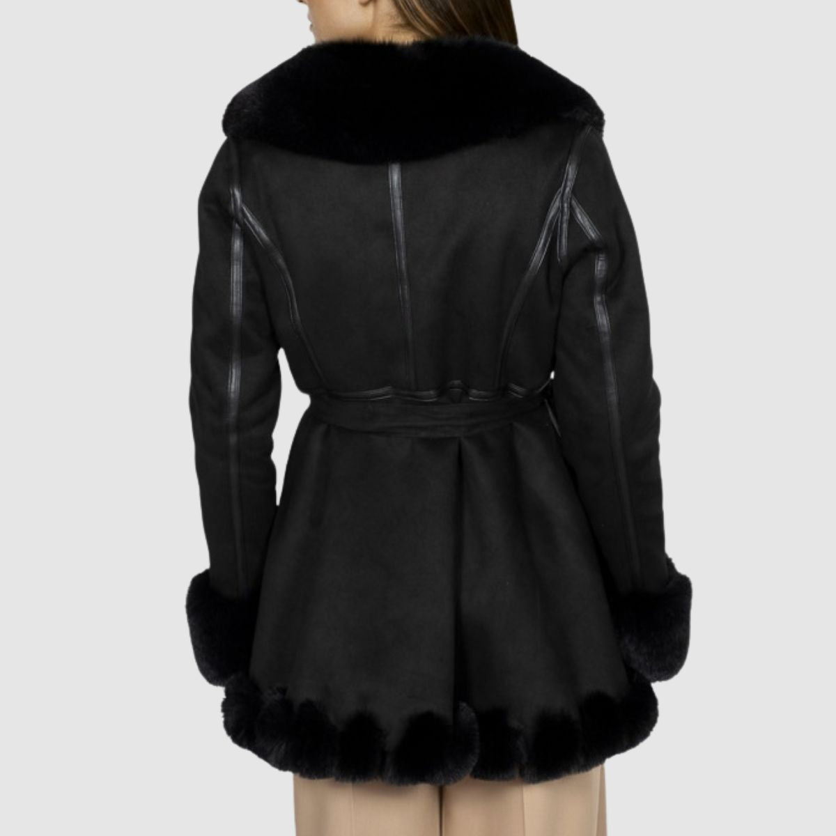 GOA GOA CAPPOTTO PELLICCIA VERAYA NERO