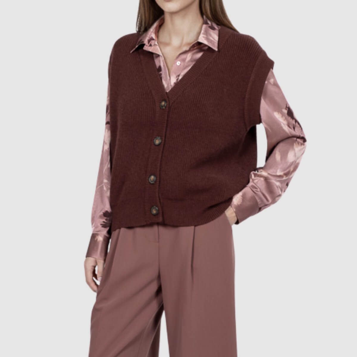 GOA GOA GILET PURITA BORDEAUX