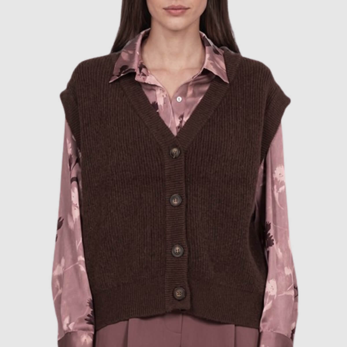 GOA GOA GILET PURITA MARRONE