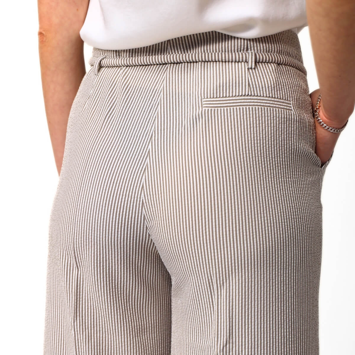 GOA GOA PANTALONE MIRAGE BIANCO A RIGHE