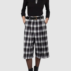 GOA GOA PANTALONI KILPAN A QUADRI BIANCO E NERO