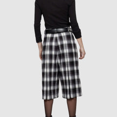 GOA GOA PANTALONI KILPAN A QUADRI BIANCO E NERO