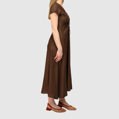 GOA GOA VESTITO MIDI KAMICHIKI MARRONE