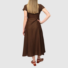 GOA GOA VESTITO MIDI KAMICHIKI MARRONE