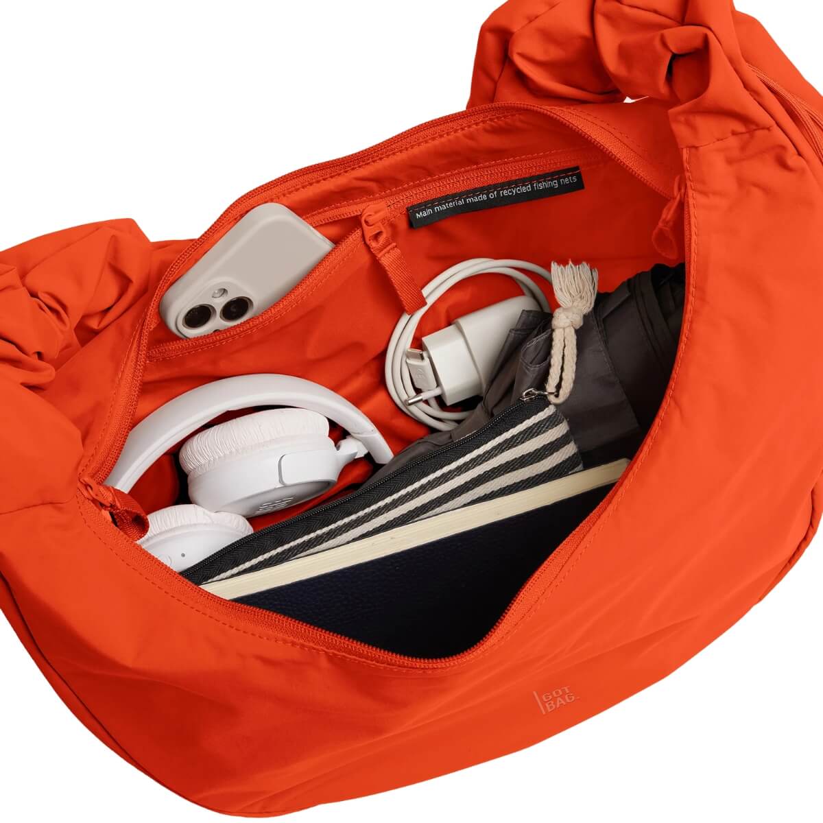 GOT BAG BORSA MOON BAG RUFFLE ARANCIONE CORAL