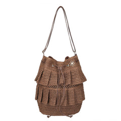 GRANADILLA SECCHIELLO GRANDE RAFFIA JG6092 MARRONE