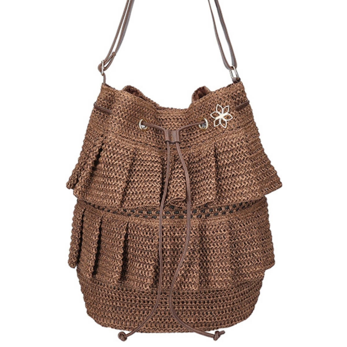 GRANADILLA SECCHIELLO GRANDE RAFFIA JG6092 MARRONE