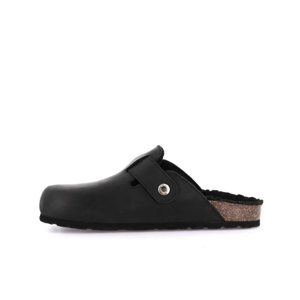 Interno in sughero e tessuto della ciabatta Grünland Sara CB0794 Nero.