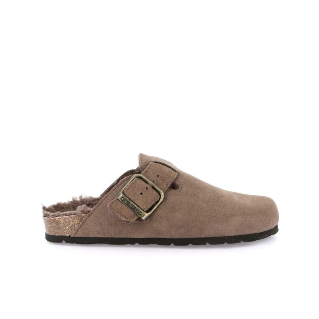 Ciabatta donna Grünland Sara CB2000 Tortora vista laterale.