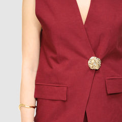 H2O ITALIA GILET LINO WEMORA BORDEAUX