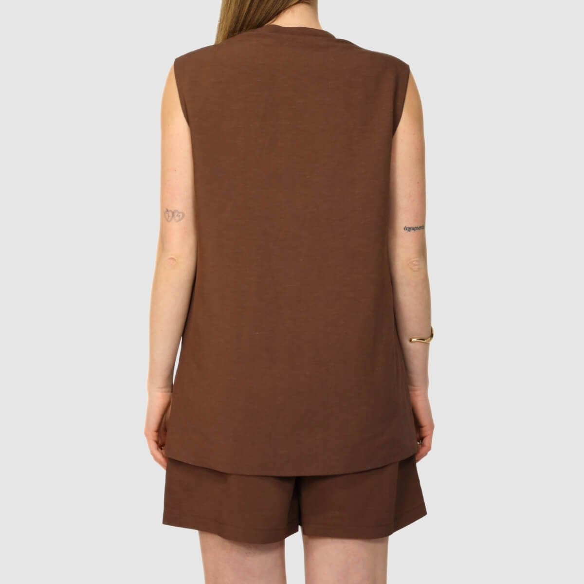 H2O ITALIA GILET LINO WEMORA MARRONE CIOCCOLATO