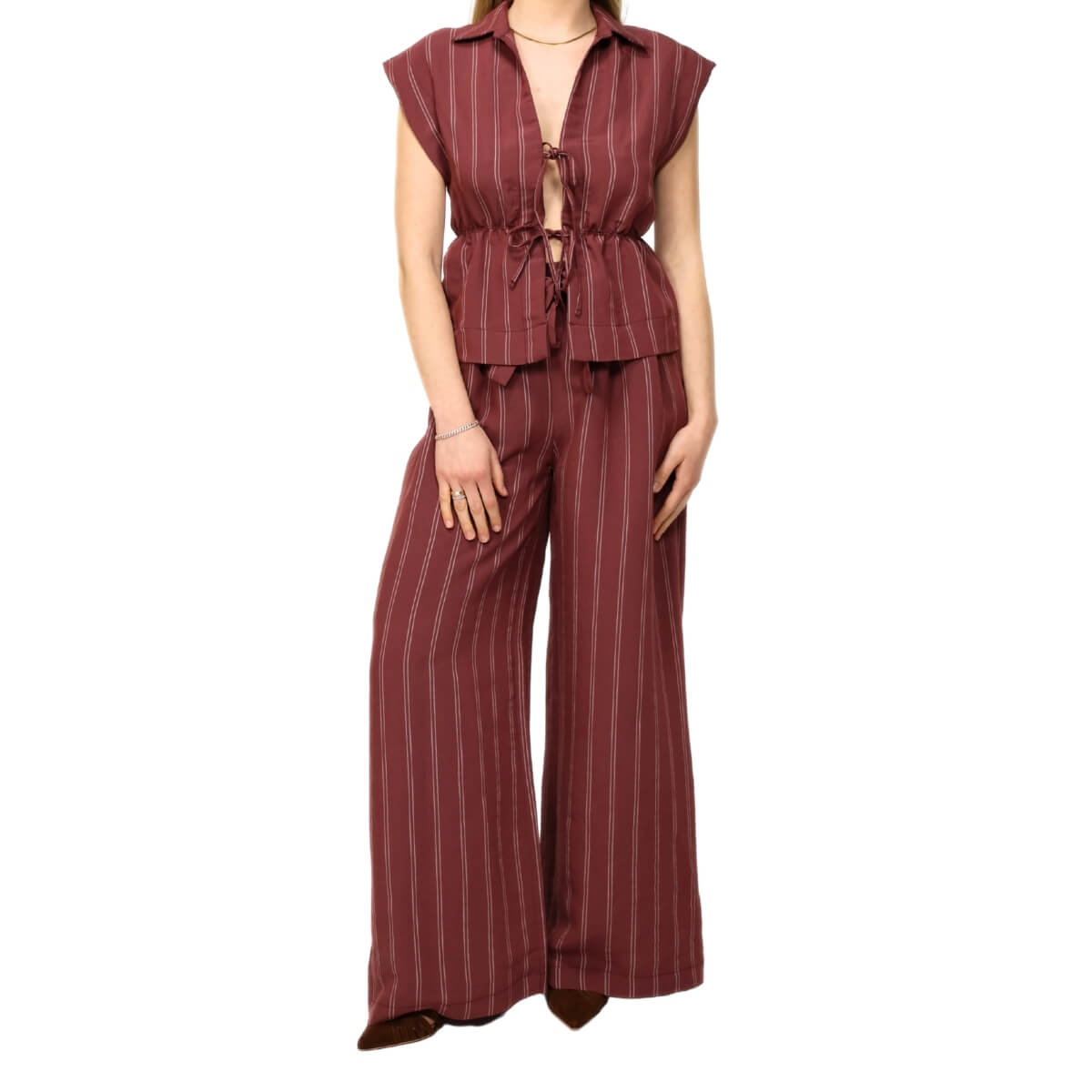 H2O ITALIA PANTALONE PISKY BORDEAUX GESSATO