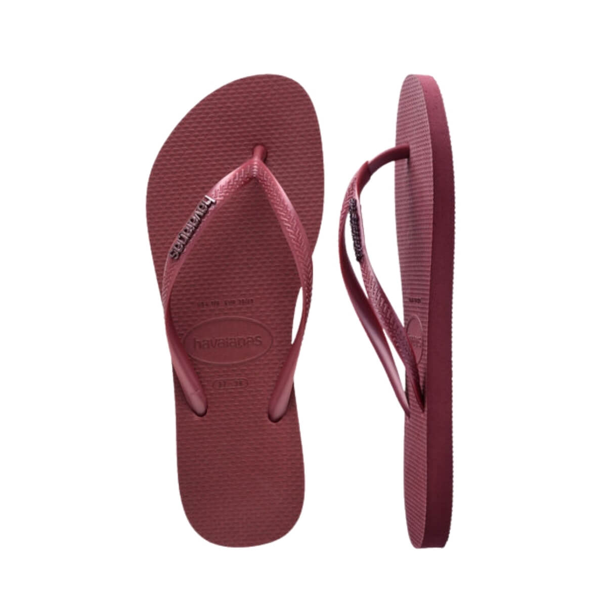 HAVAIANAS INFRADITO SLIM LOGO METALLIC 4119875 9339 BORDEAUX