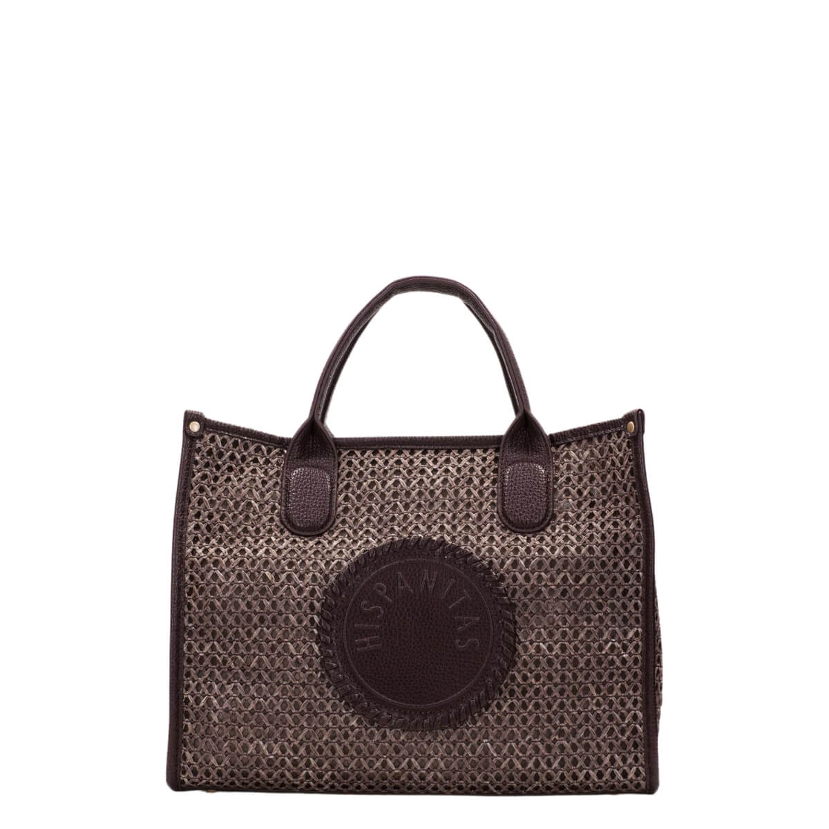 HISPANITAS SHOPPER BAG INTRECCIO 2646717 MARRONE