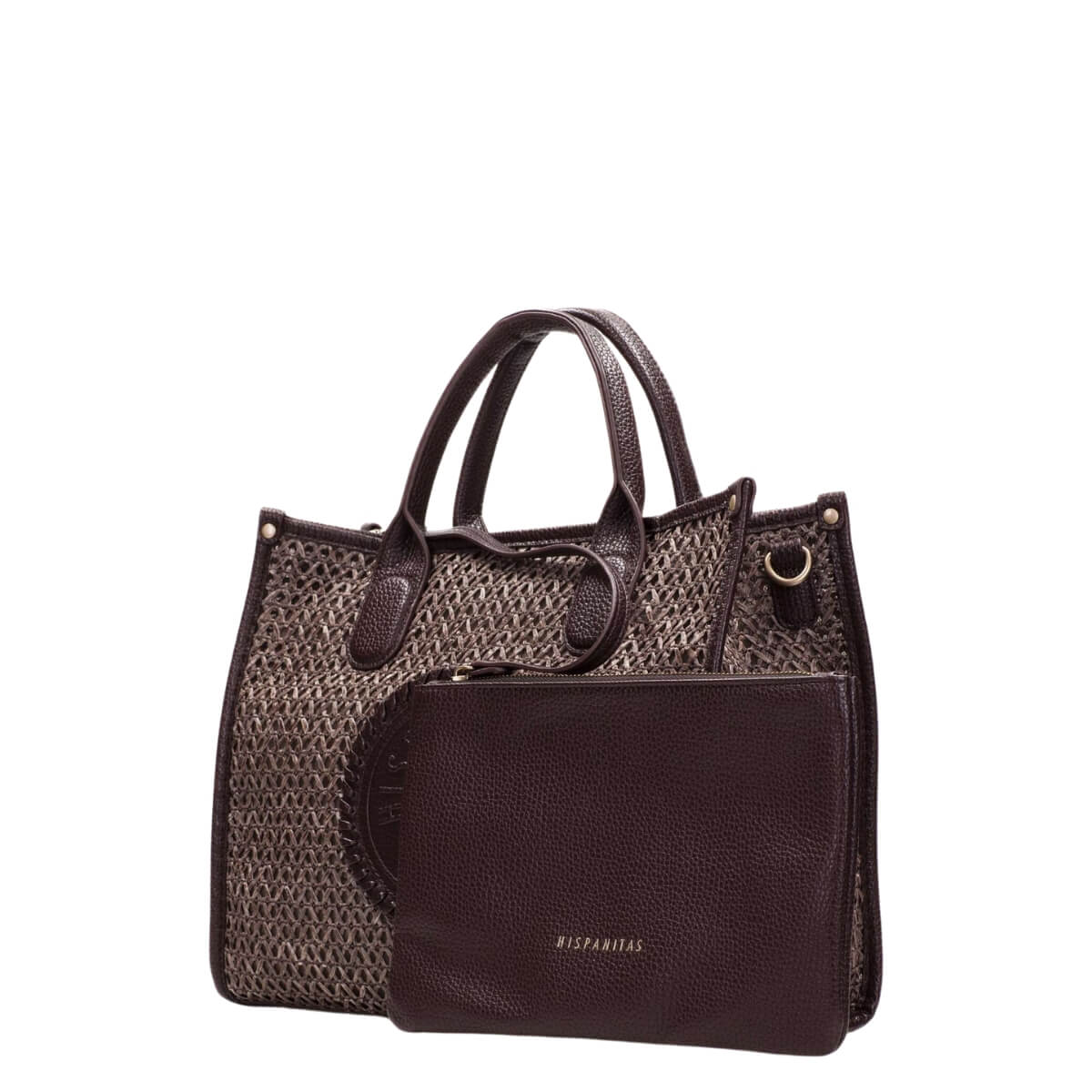 HISPANITAS SHOPPER BAG INTRECCIO 2646717 MARRONE