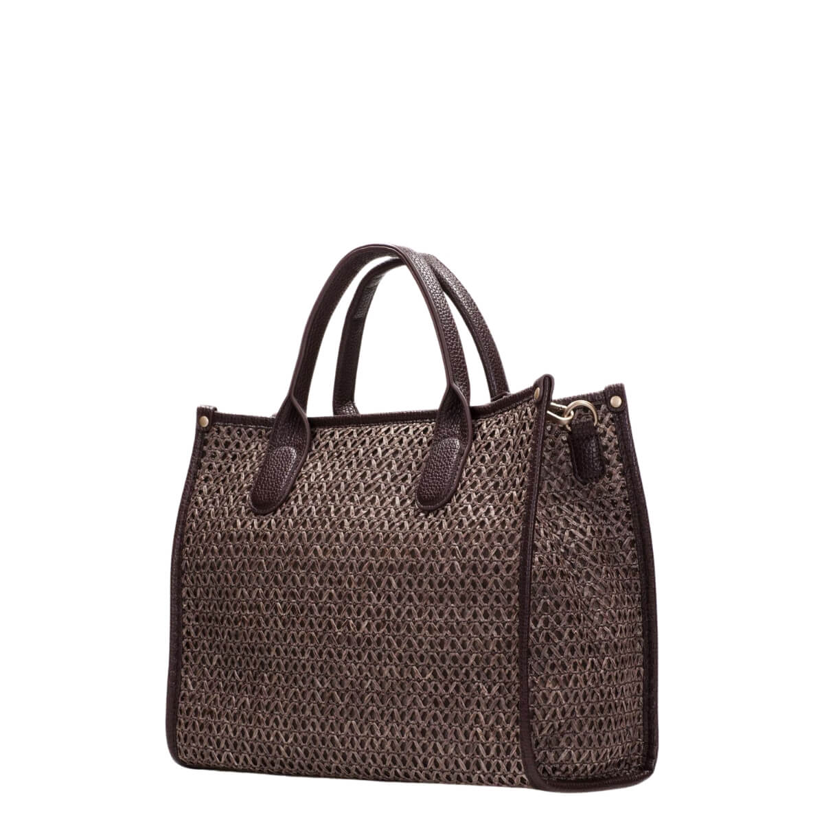 HISPANITAS SHOPPER BAG INTRECCIO 2646717 MARRONE