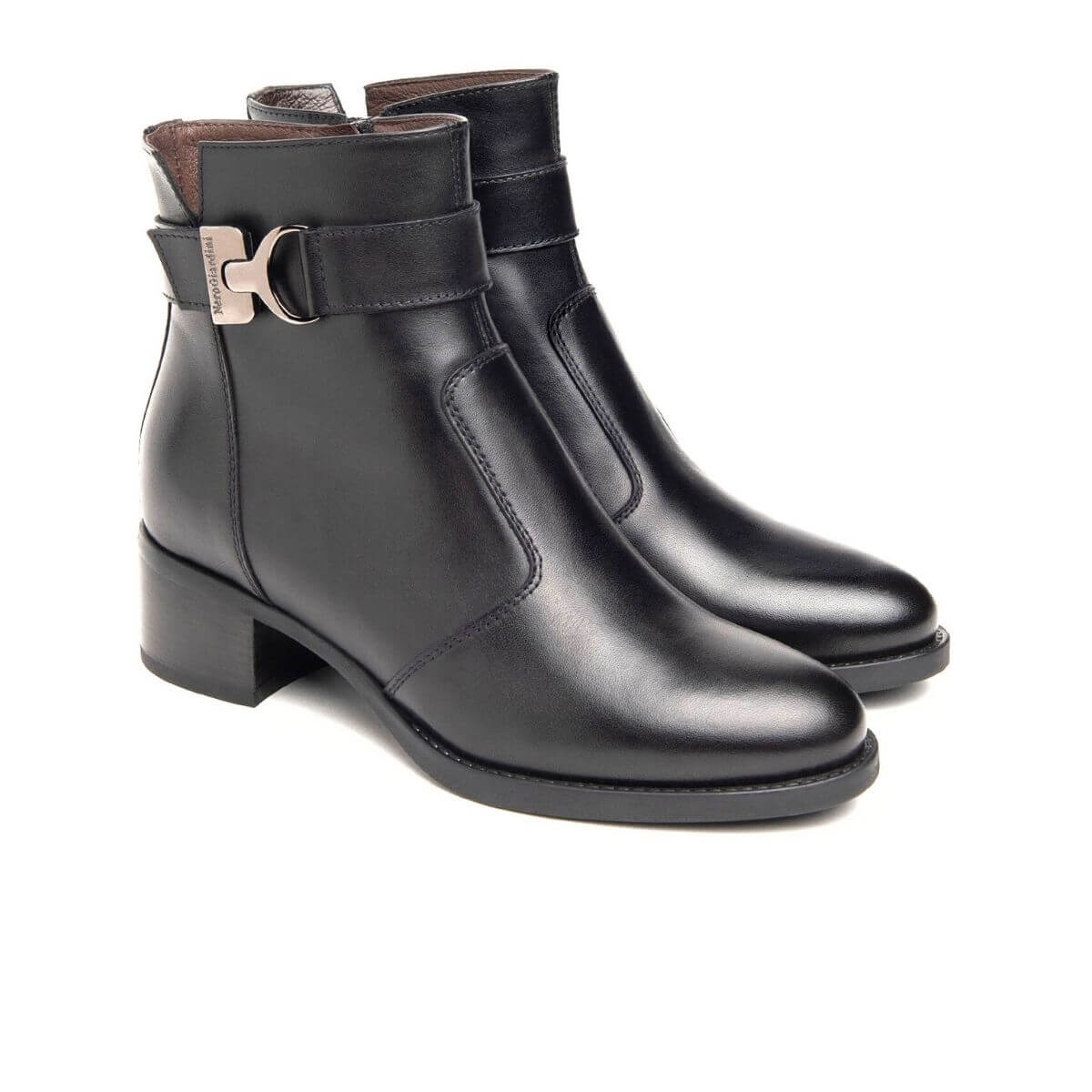 NERO GIARDINI STIVALETTO I4114270D 100 NERO MADE IN ITALY