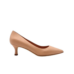 Décolleté Malù 1155 in pelle color nude vista laterale