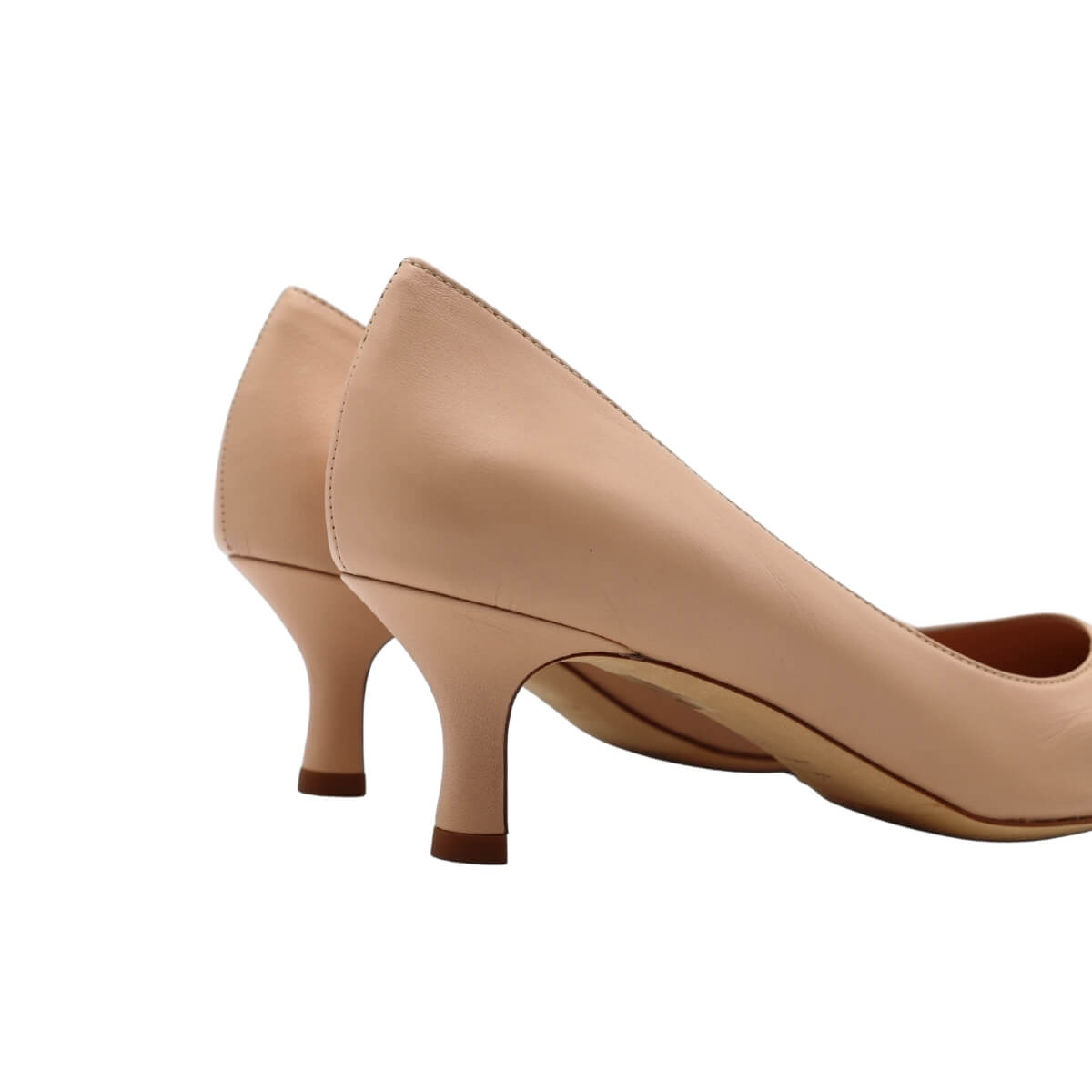 Décolleté Malù 1155 in pelle color nude vista laterale