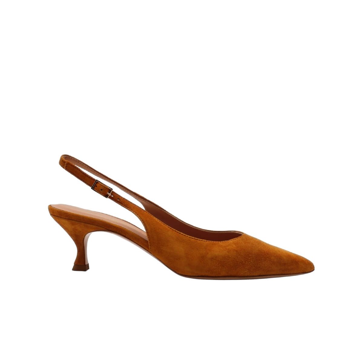 Slingback Malù 5606 in pelle color cuoio vista laterale