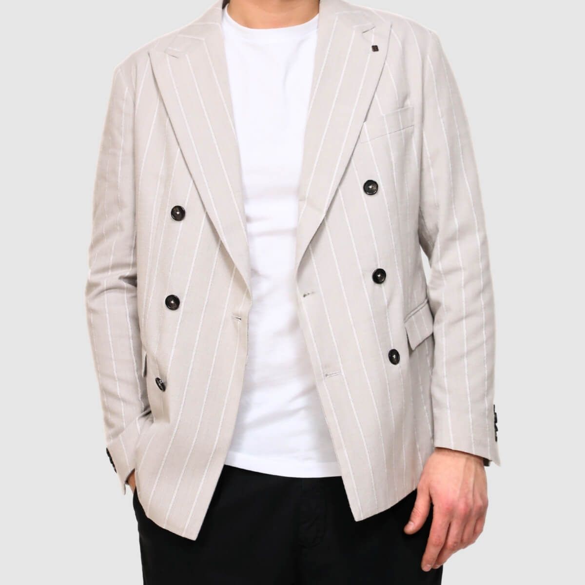 MARKUP GIACCA MK1960125 GRIGIO A RIGHE