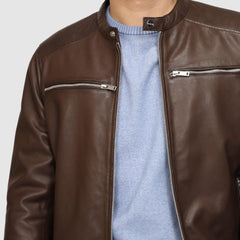 MARKUP GIUBBINO PELLE MK1940024 MARRONE