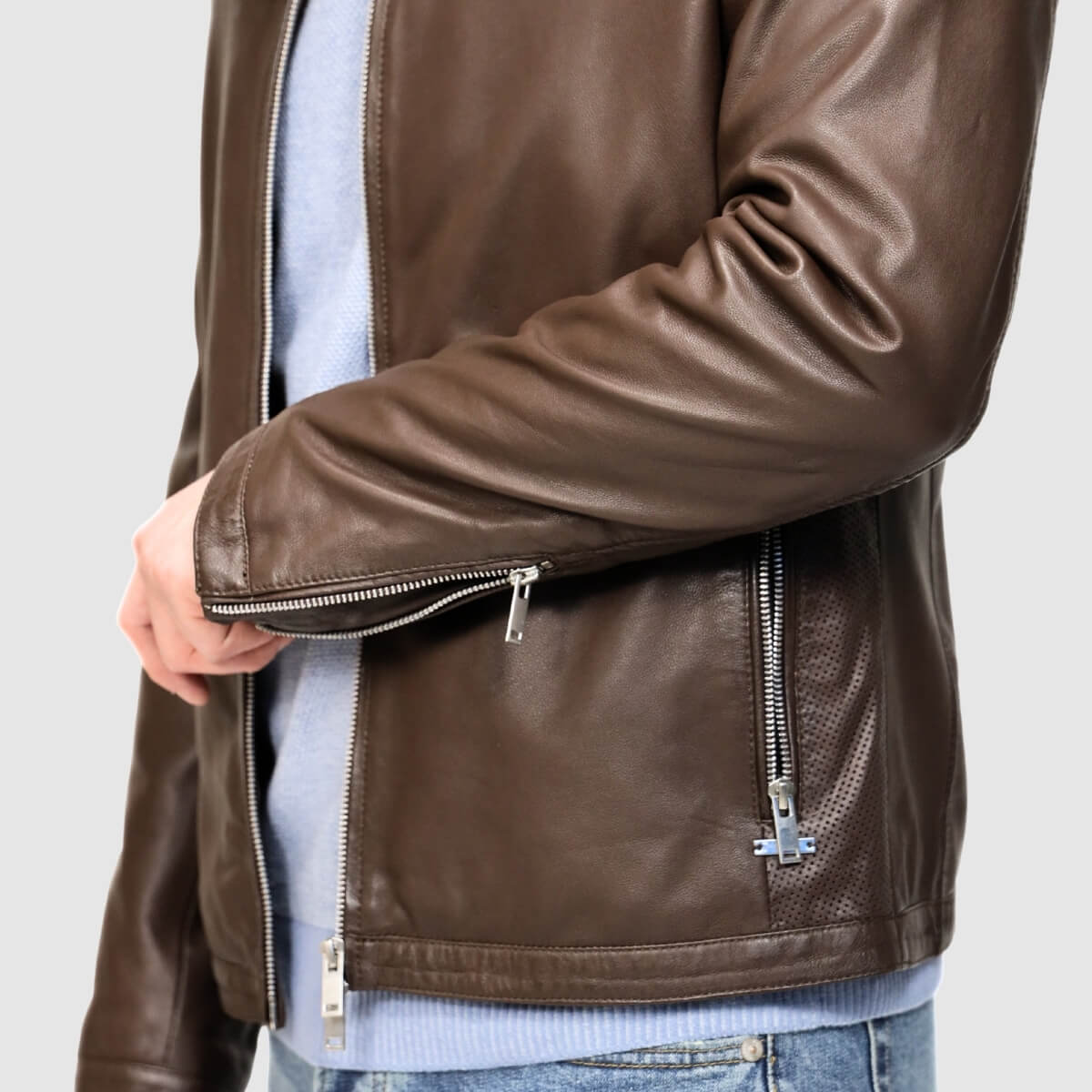 MARKUP GIUBBINO PELLE MK1940024 MARRONE