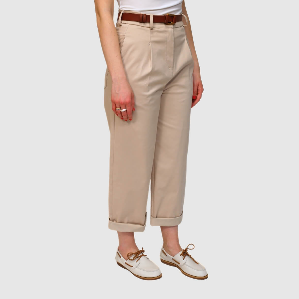 MARYLEY PANTALONE CON CINTURA 593 BEIGE