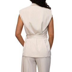 MARYLEY BLAZER SMANICATO 114 A RIGHE PANNA