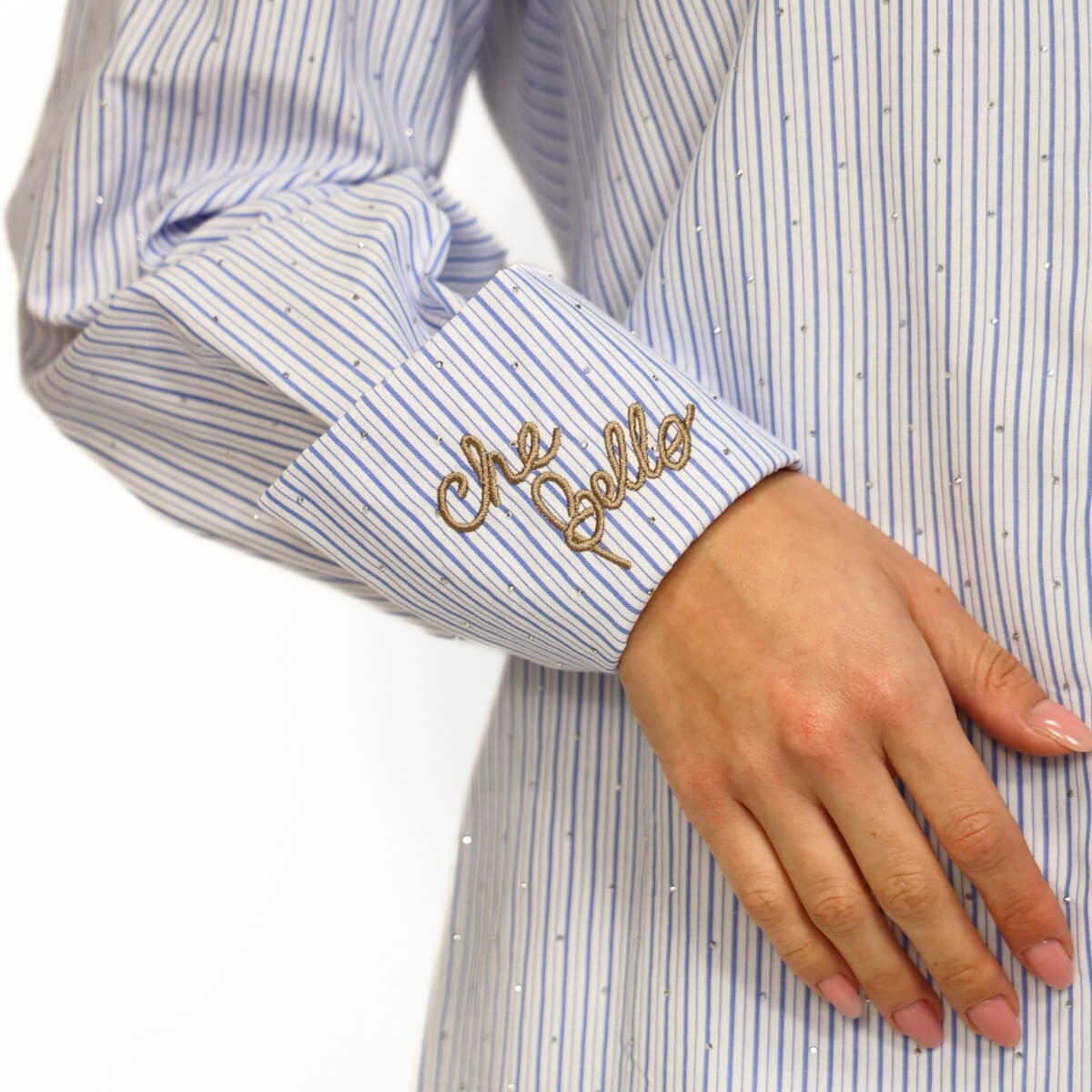 MARYLEY CAMICIA 003 BRILLANTINI AZZURRA