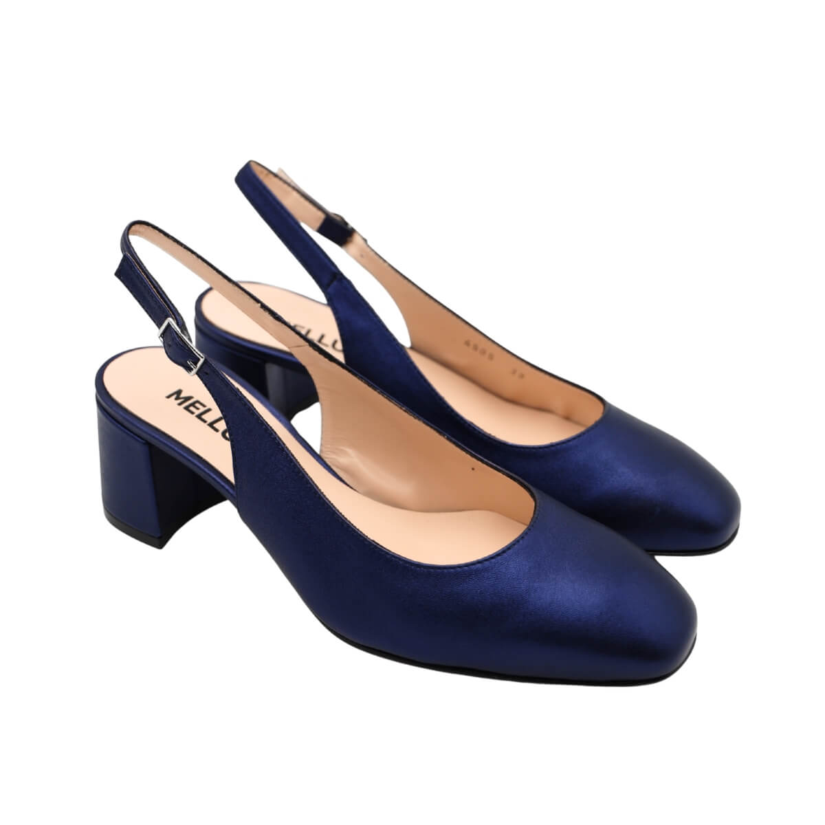 Slingback in pelle Blu Melluso D180 vista laterale elegante