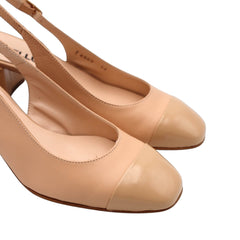 MELLUSO SLINGBACK E1301Q NUDE vista laterale in pelle nappa elegante