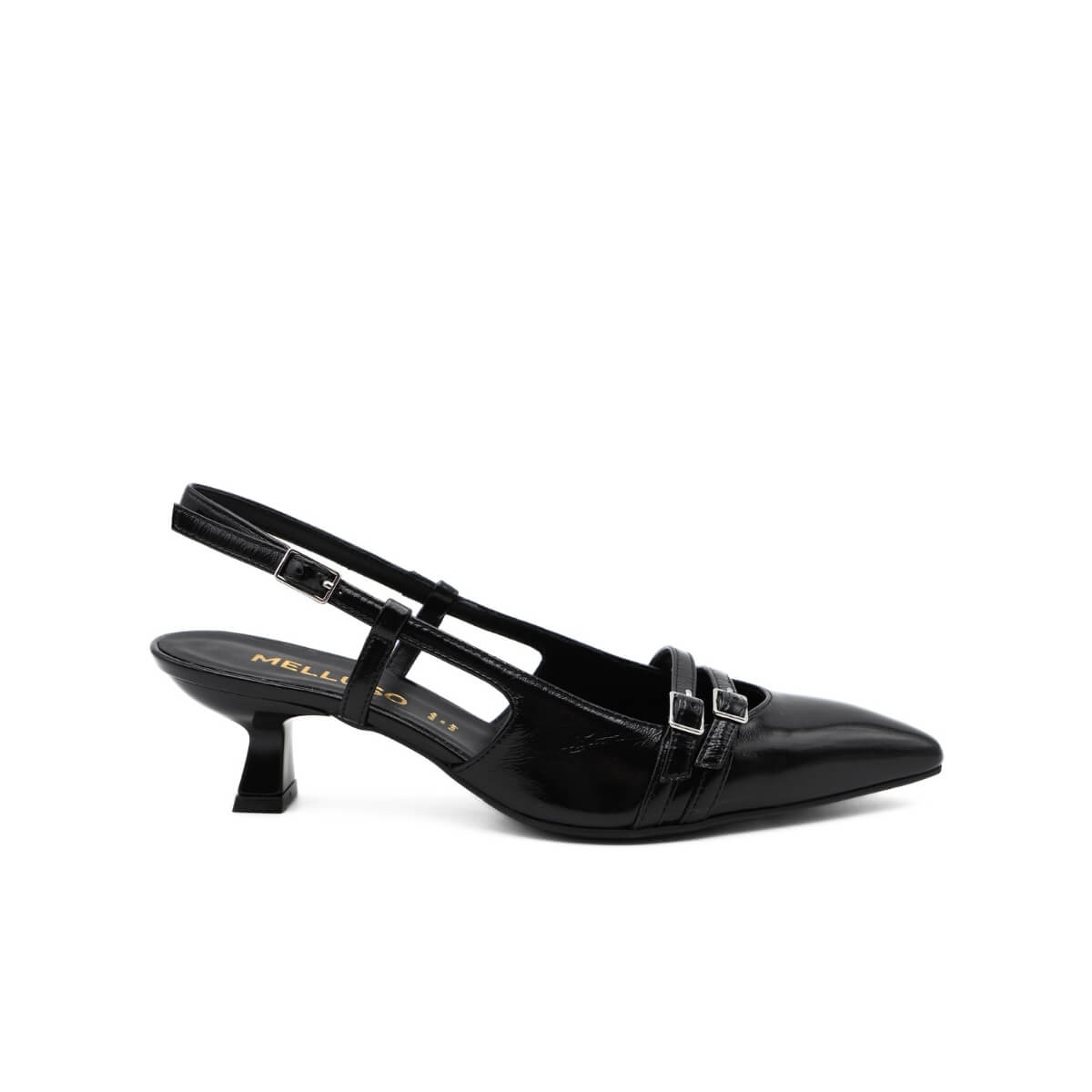 MELLUSO SLINGBACK E1952 FIBBIE NERO
