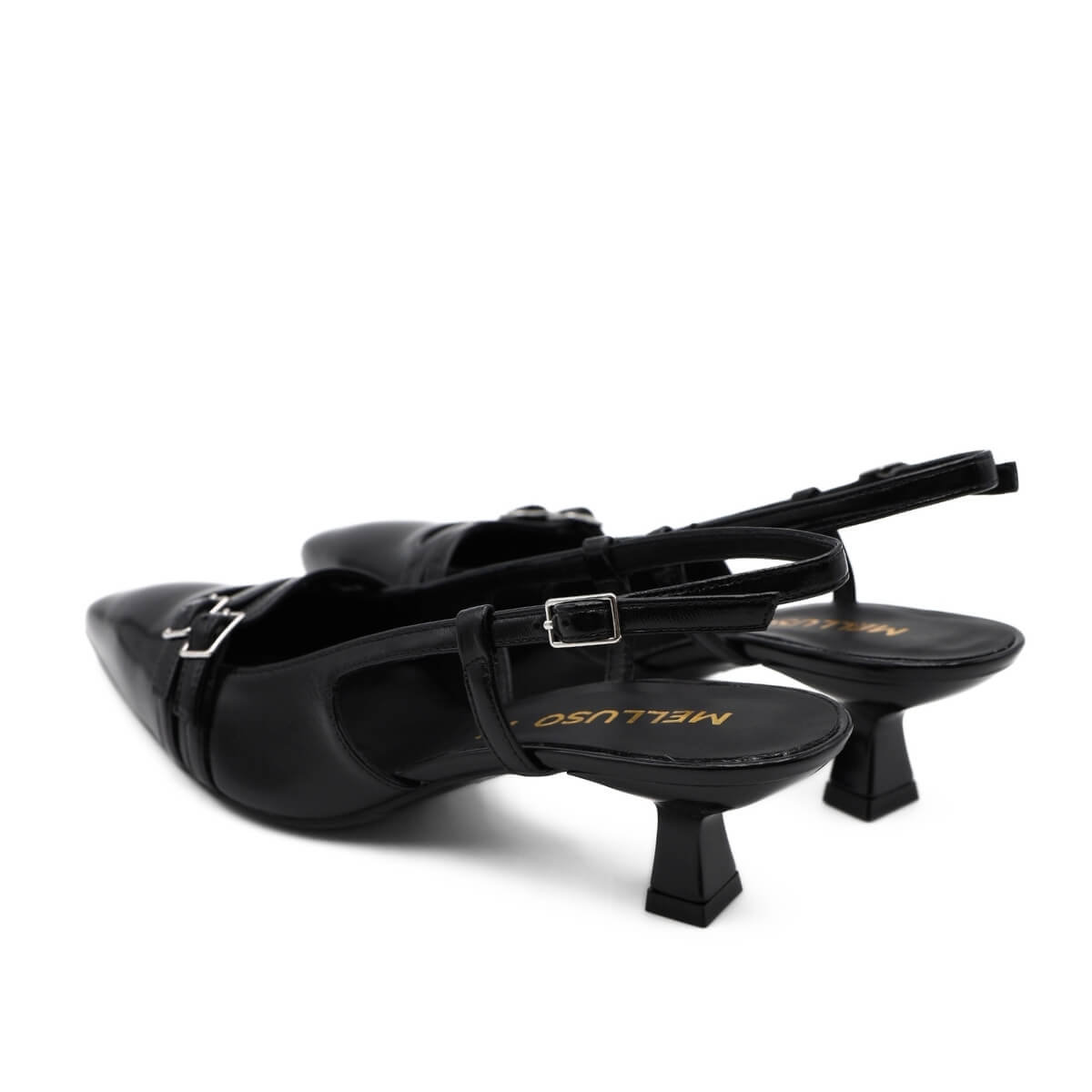 MELLUSO SLINGBACK E1952 FIBBIE NERO