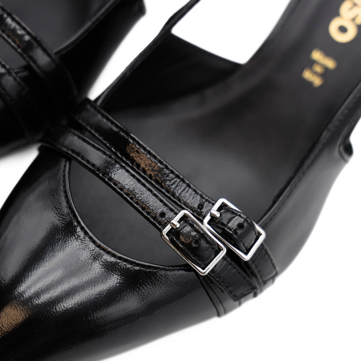 MELLUSO SLINGBACK E1952 FIBBIE NERO