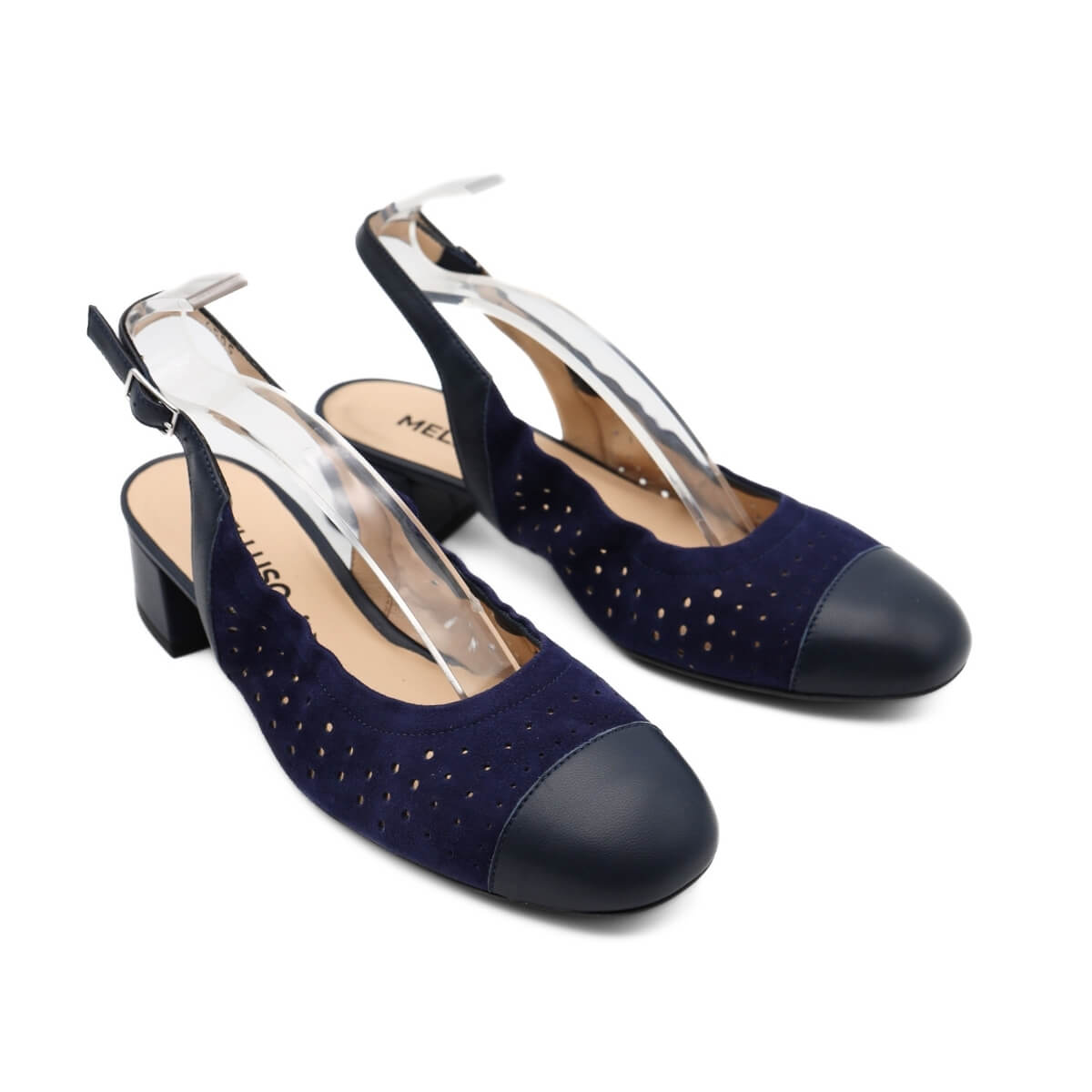 MELLUSO SLINGBACK N414 FORATA BLU