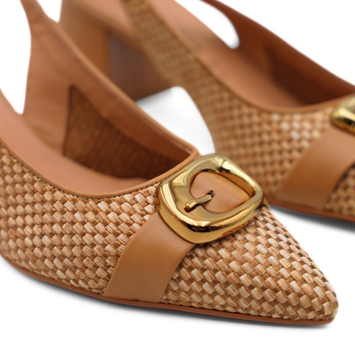 MELLUSO SLINGBACK V313 RAFFIA CUOIO