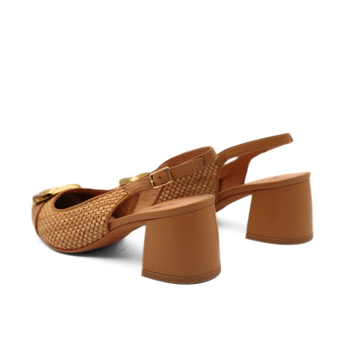 MELLUSO SLINGBACK V313 RAFFIA CUOIO
