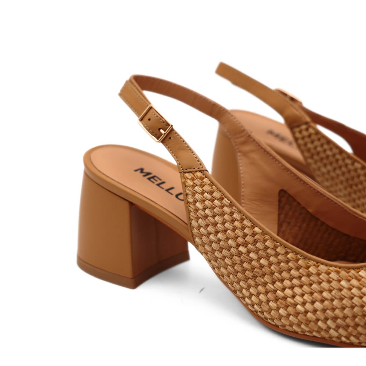 MELLUSO SLINGBACK V313 RAFFIA CUOIO