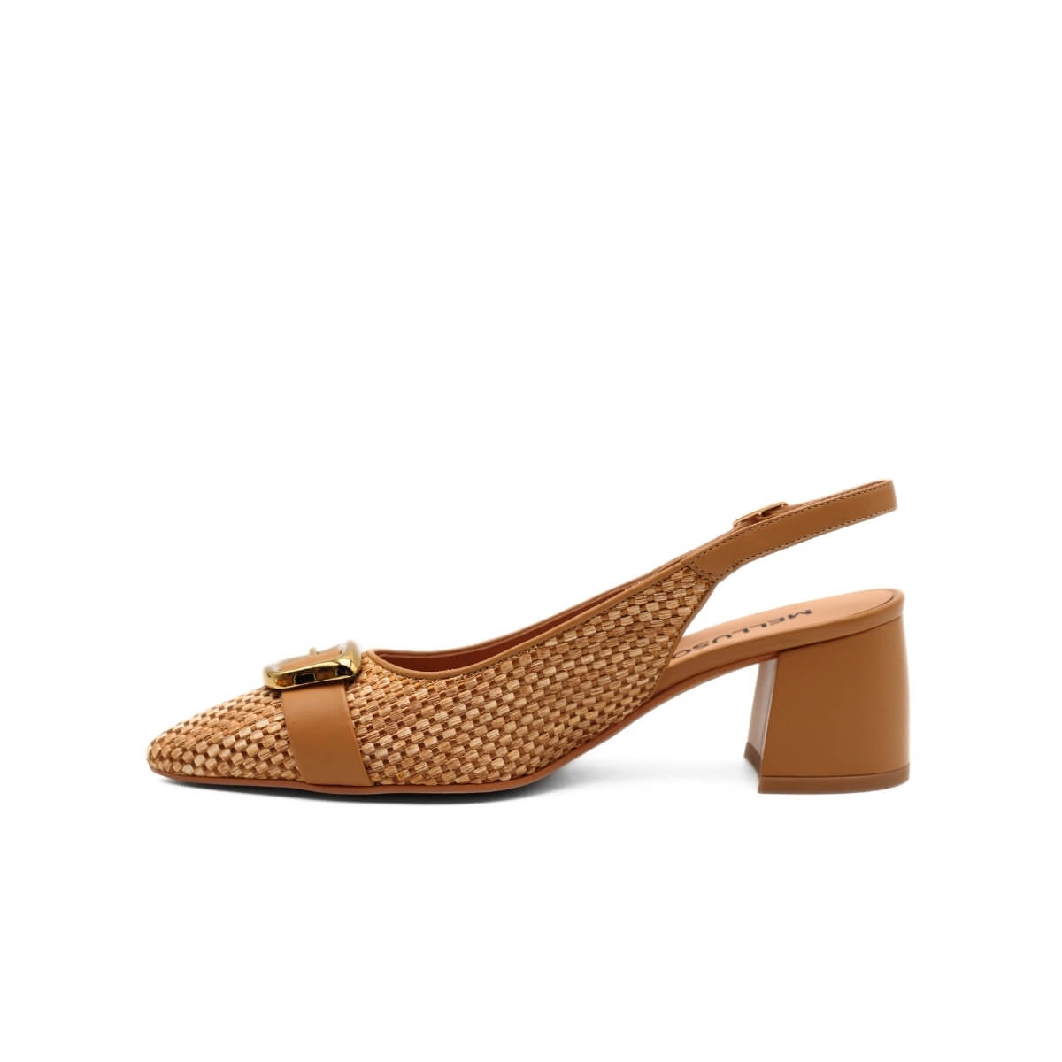MELLUSO SLINGBACK V313 RAFFIA CUOIO