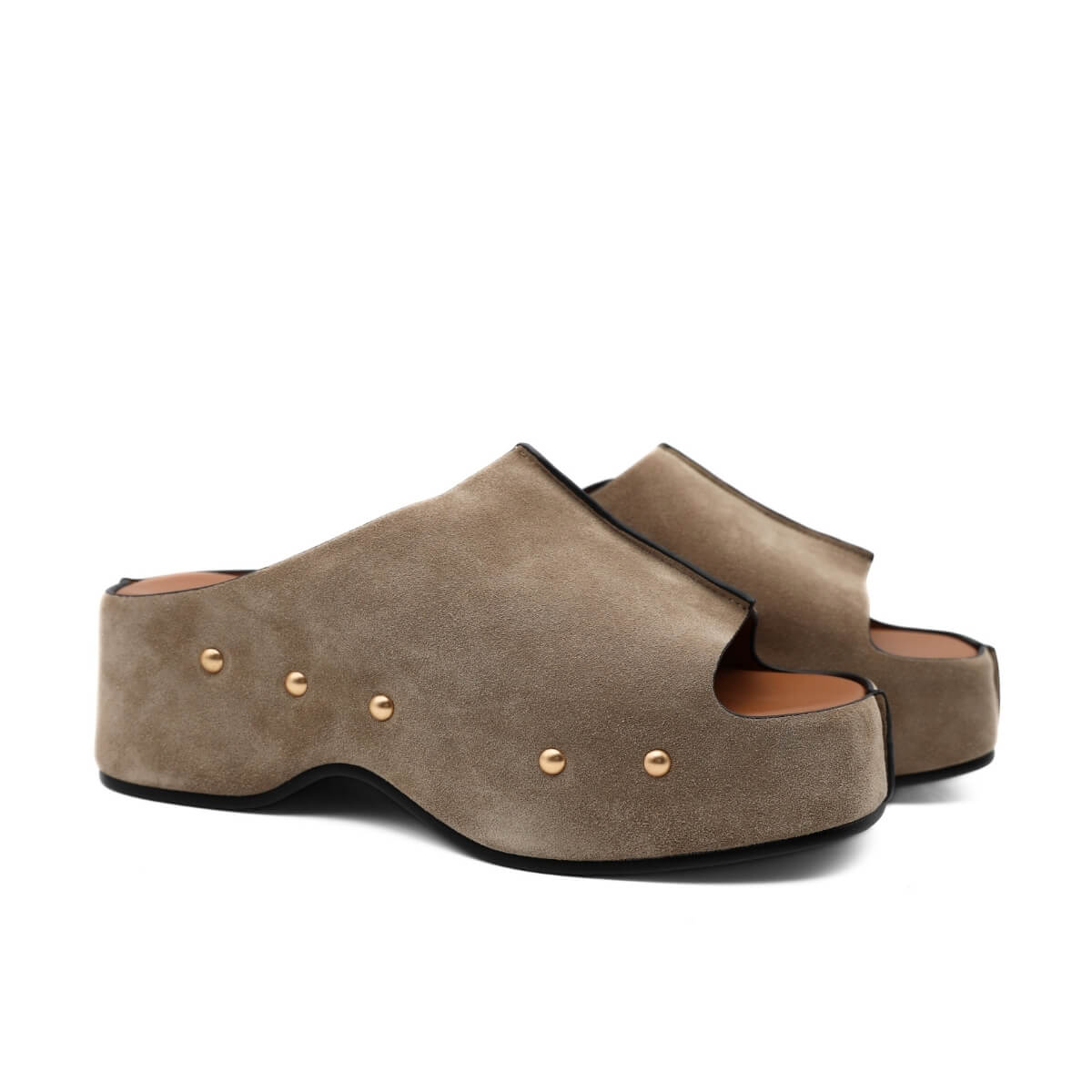 Miss Olivia Ciabatta Carola-G3 Tortora in Pelle Scamosciata.